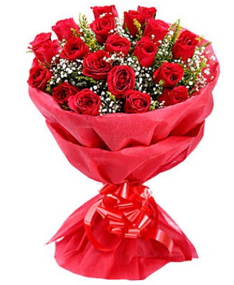 21 adet kırmızı gülden modern buket  Muş çiçek gönderme 