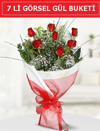 7 adet kırmızı gül buketi Aşk budur  Muş çiçek satışı 