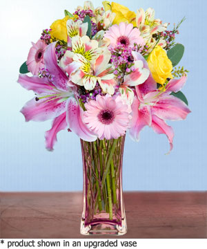 Anneme hediye karisik cam mevsim demeti  Muş internetten çiçek siparişi 
