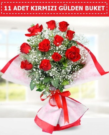11 Adet Kırmızı Gül Buketi  Muş internetten çiçek siparişi 